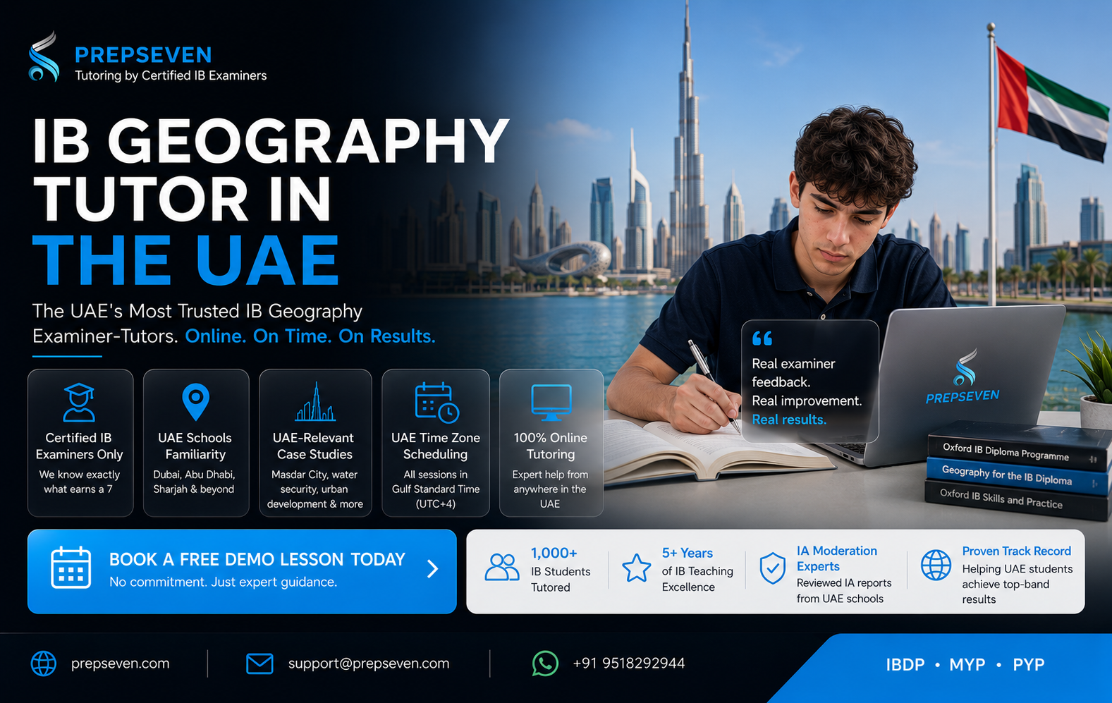 The UAE Most Trusted IB Geography Examiner-Tutors. Online. On Time. On Results.