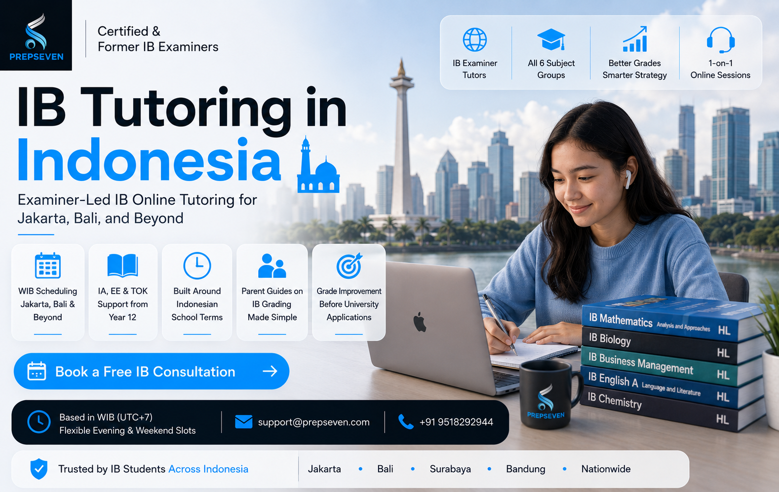 IB Tutoring in Indonesia — Examiner-Led IB Online Tutoring for Jakarta, Bali, and Beyond