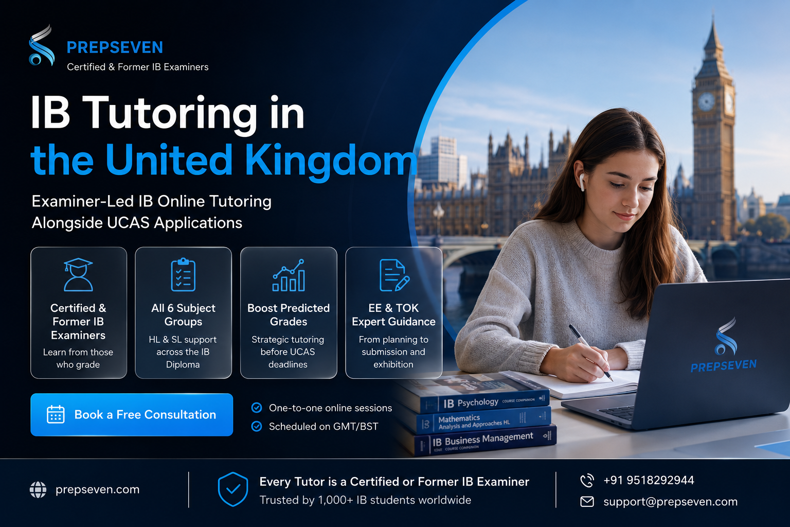 IB Tutoring in the United Kingdom — Examiner-Led IB Online Tutoring Alongside UCAS Applications